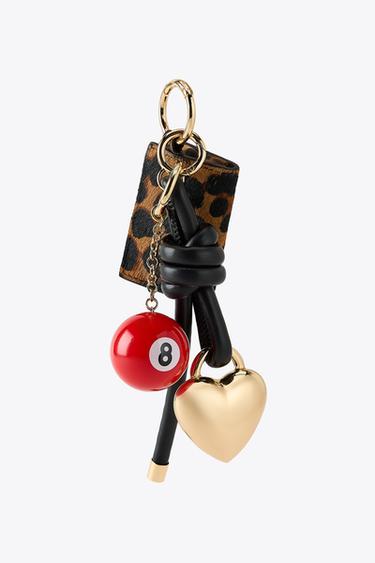 Zara COIN PURSE MULTI-CHARM KEYCHAIN - Golden