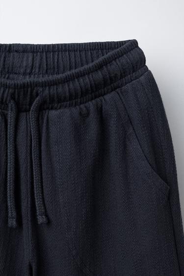 PANTALON STRUCTURÉ AVEC ÉTIQUETTE - Bleu marine de Zara - Image 2