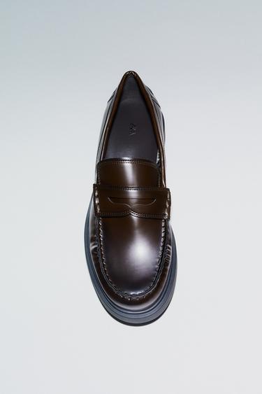 MOCASÍN ANTEFACE - Vermello bordeos de Zara
