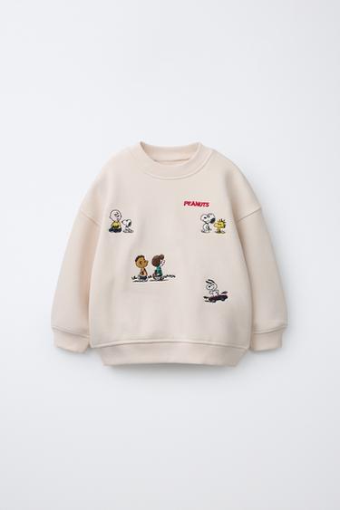 SNOOPY PEANUTS™ EMBROIDERED SWEATSHIRT — Ecru 1