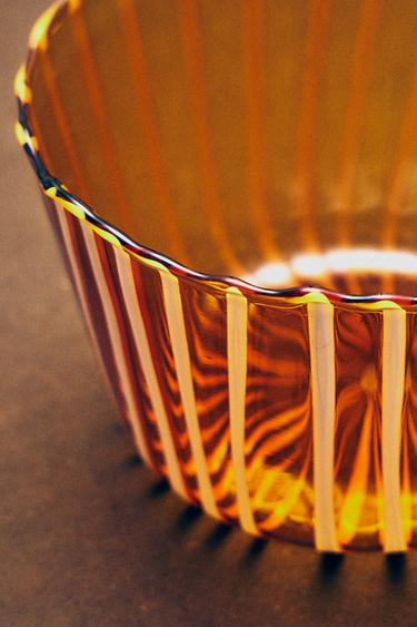 STRIPED BOROSILICATE BOWL - Помаранчевий Zara