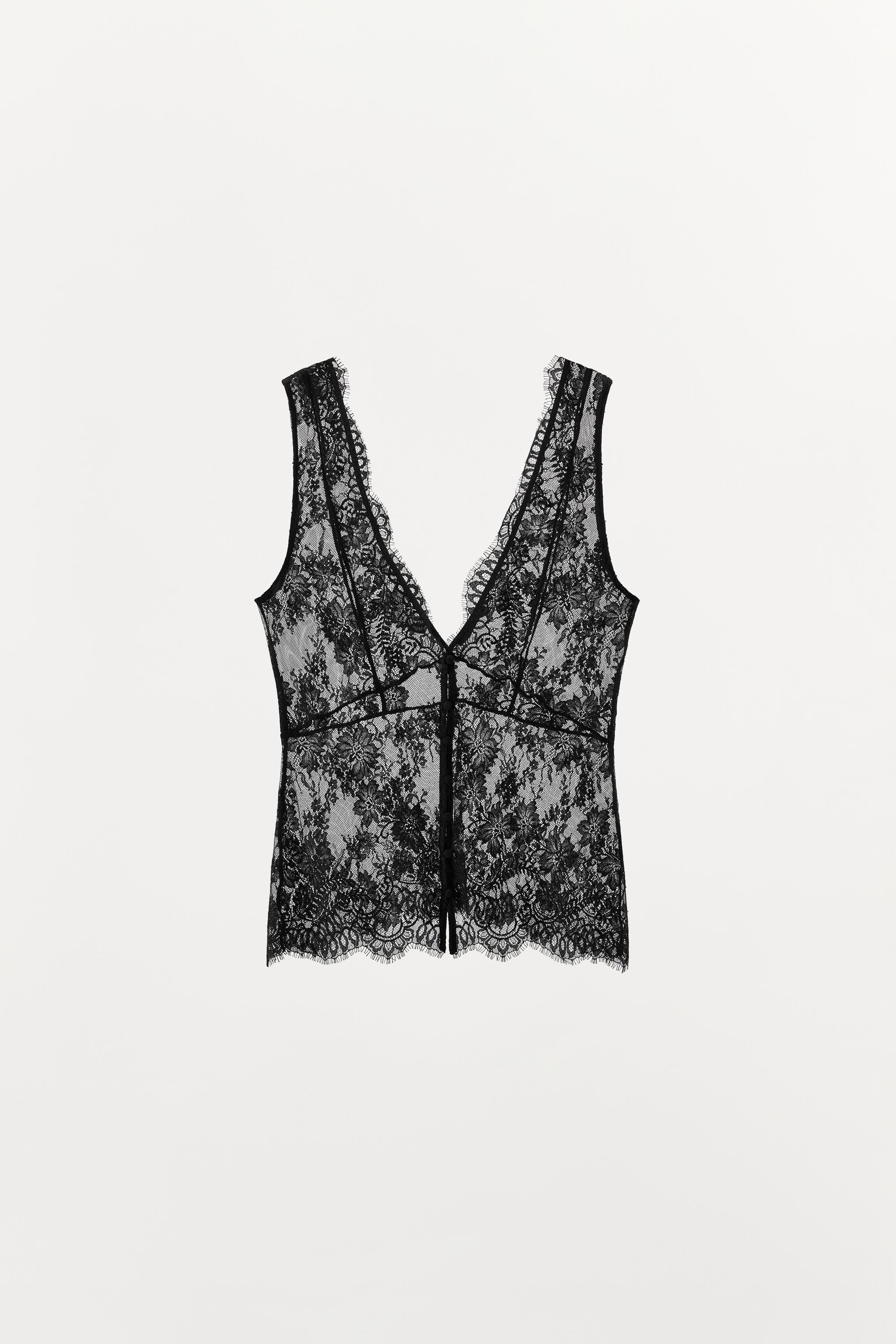 LACE BUTTON-UP TOP