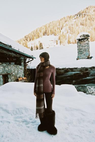 Zara RIBBED LONG SLEEVE T-SHIRT - Chalk pink - Image 0