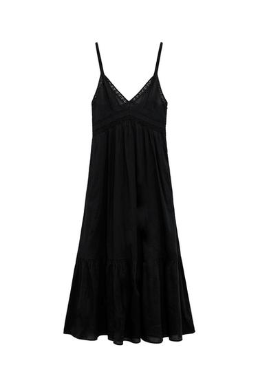 MIDI DRESS WITH LACE TRIM