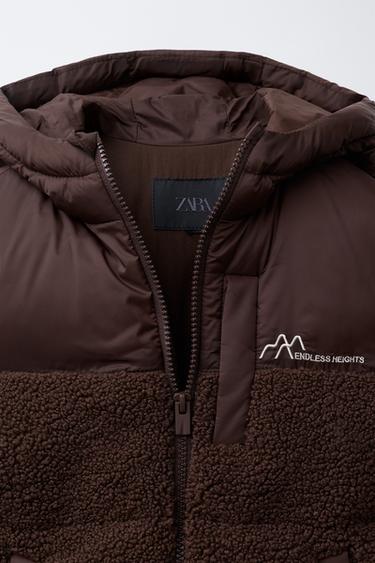 MANTEAU EFFET MOUTON BIMATIÈRE - Chocolat de Zara - Image 4
