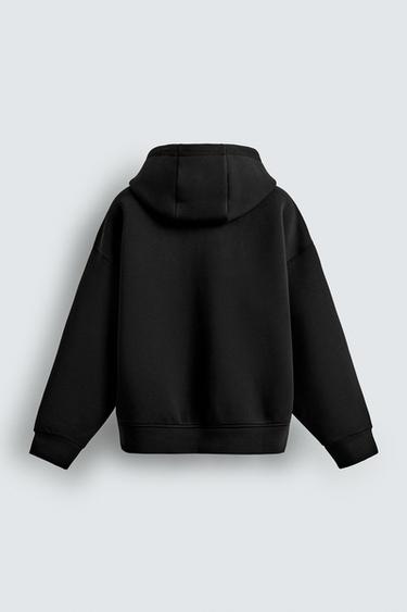 INTERLOCK OVERSIZE FIT HOODIE - Black by Zara - Image 7