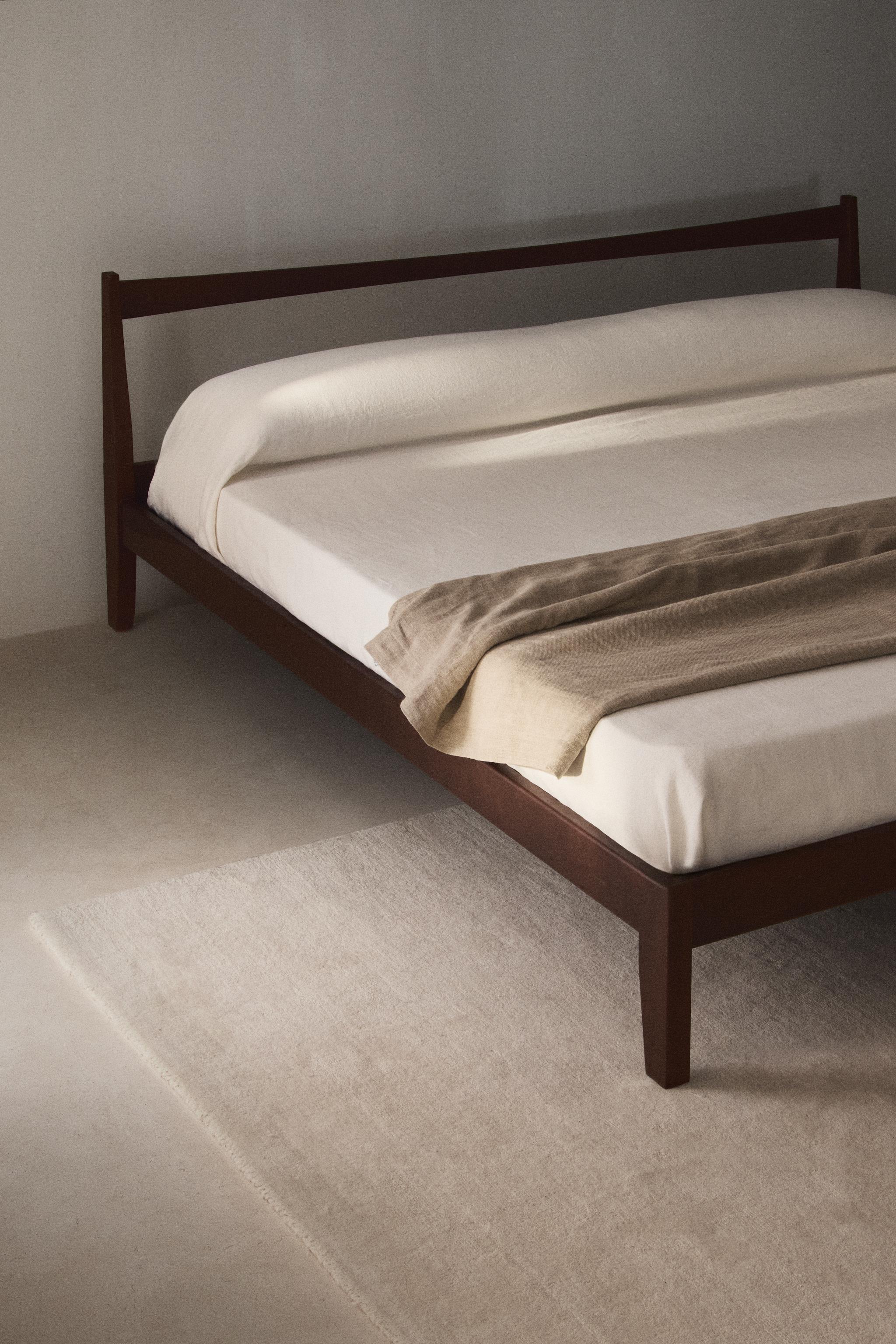 BED FRAME WITH HEADBOARD — Brown