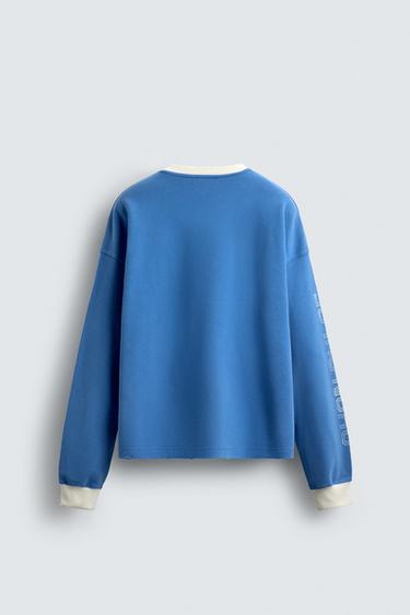 T-SHIRT IMPRIMÉ LAVÉ - Bleu clair de Zara - Image 7