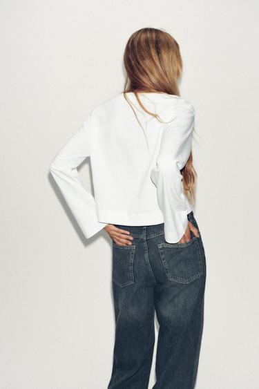 T-SHIRT COL BATEAU - Blanc de Zara - Image 3