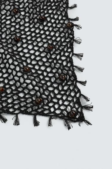 BANDANA EN CROCHET AVEC FANTAISIE - Noir de Zara - Image 2