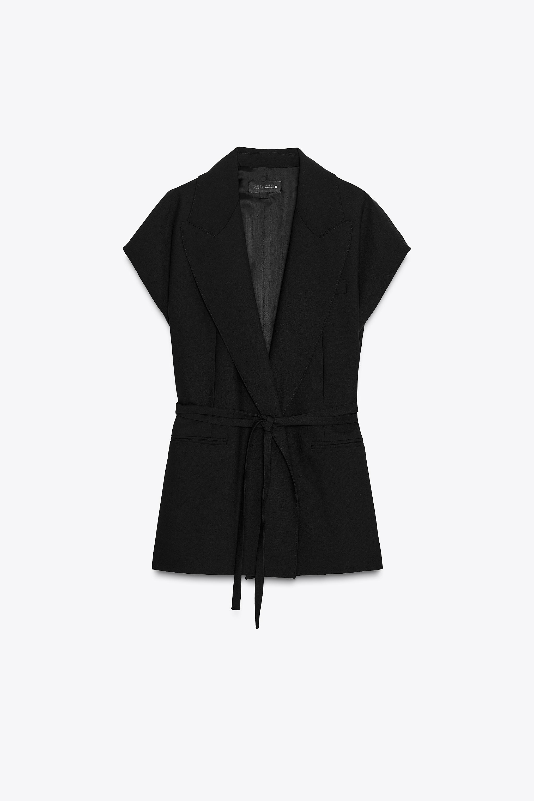 ZWコレクション ベルト付きベスト - ブラック | ZARA Japan / 日本