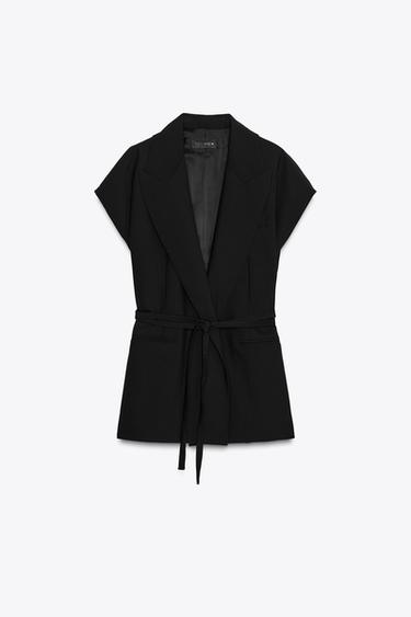 ZW COLLECTION BELTED WAISTCOAT - Black by Zara - Image 4