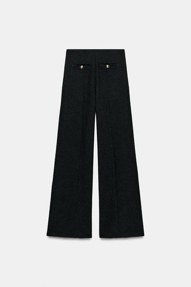 PANTALON BOUCLÉ FIL MÉTALLISÉ - Noir / Écru de Zara - Image 6