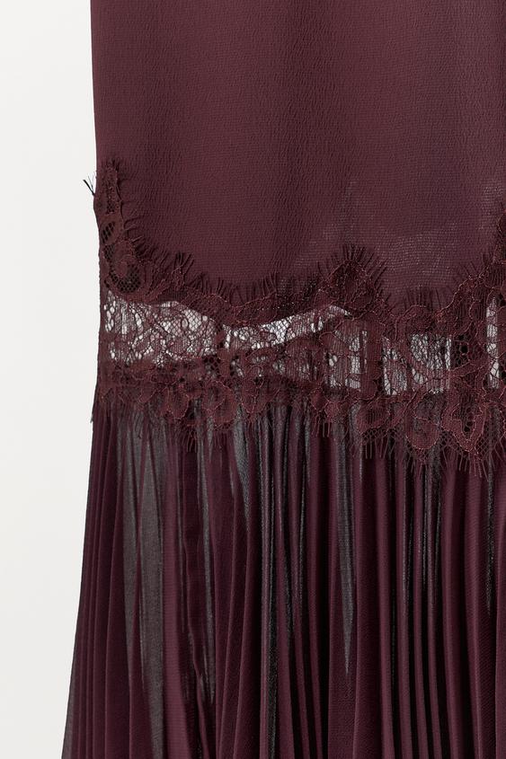 zara burgundy pleated dress Zara Red Pleated Dress