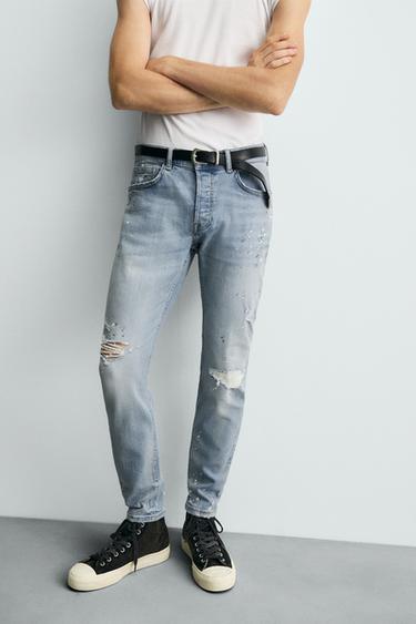 JEAN SKINNY FIT DÉCHIRÉ - Bleu clair de Zara - Image 4