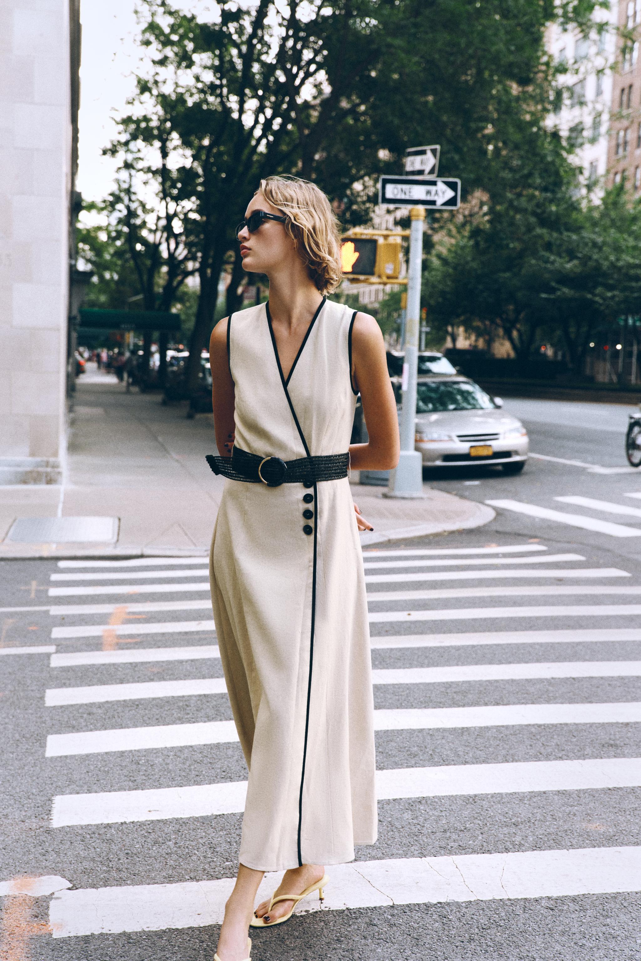 ROBE MIDI CEINTURE AVEC LIN