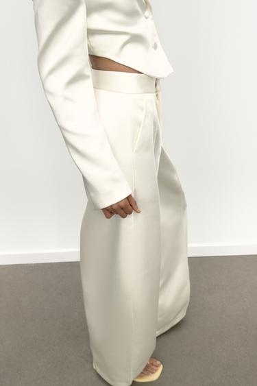 PANTALON SATINÉ BALLON - Blanc cassé de Zara - Image 2