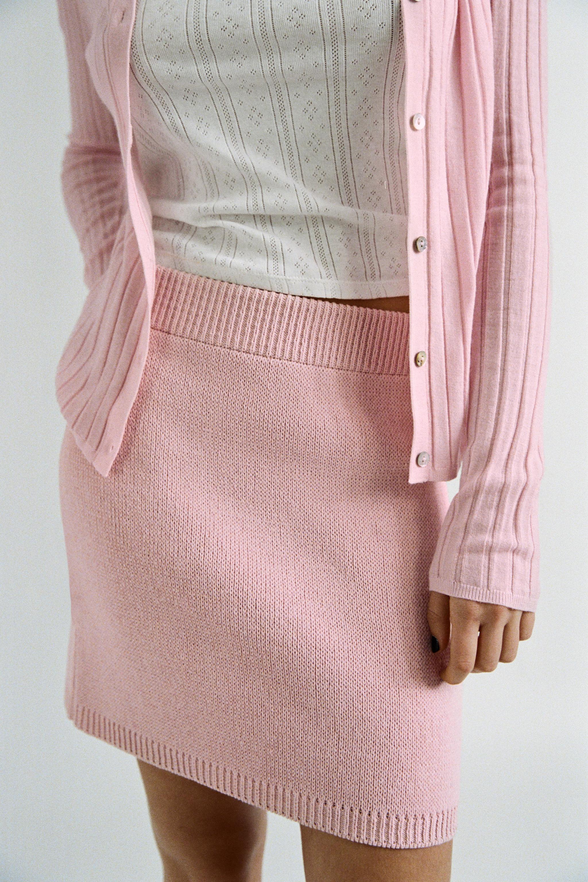 PLAIN KNIT MINI SKIRT - Light pink | ZARA Spain