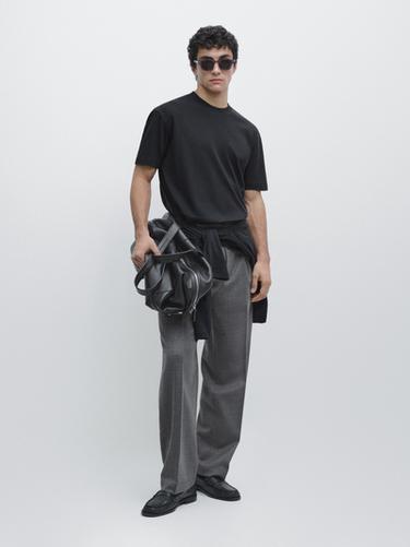 Zara 100% cotton medium weight T-shirt - Navy blue