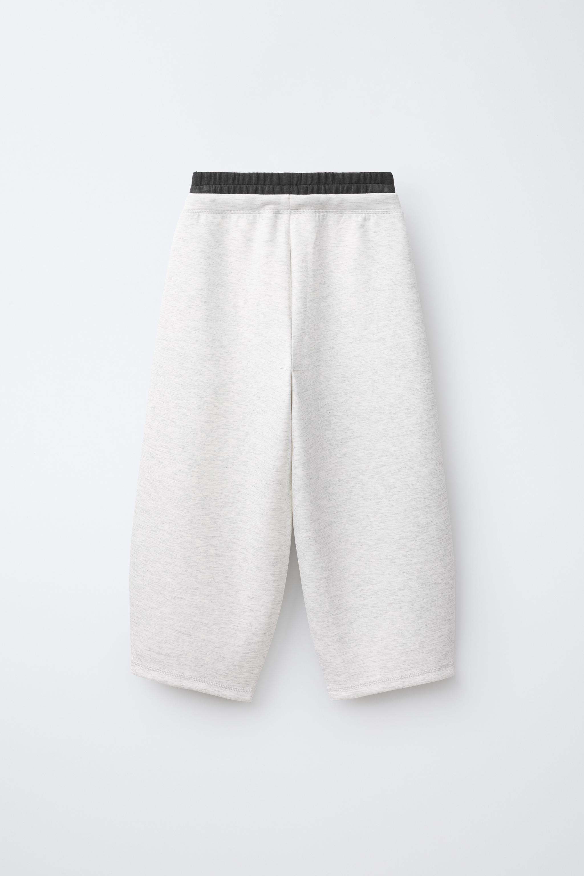 SPORTY BARREL-LEG PANTS WITH DOUBLE WAISTBAND