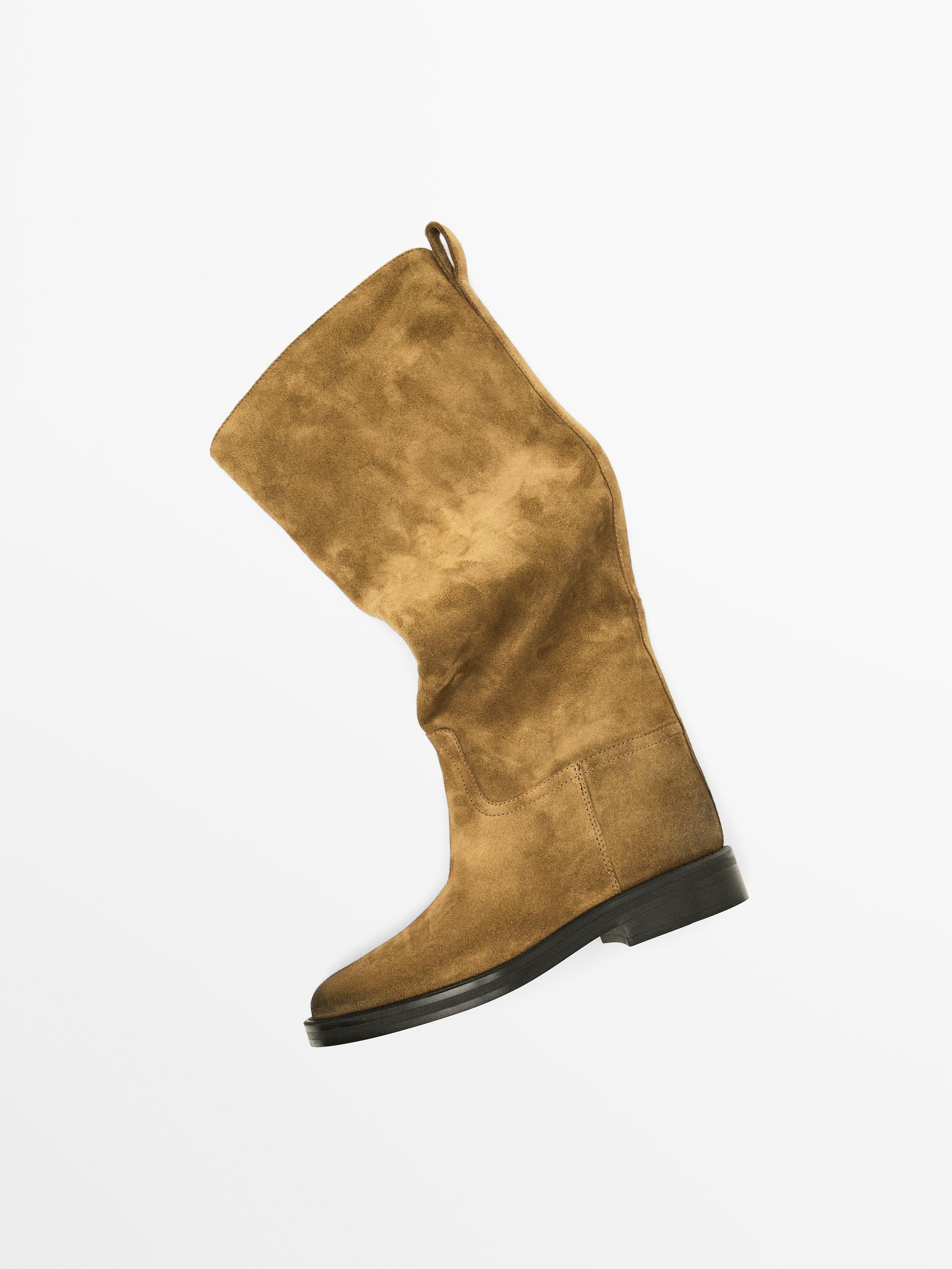 Bottes d’équitation en croûte de cuir graissée