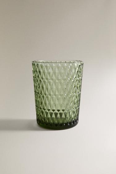 GLAS MED RELIEFDESIGN - grøn fra Zara - Billede 0