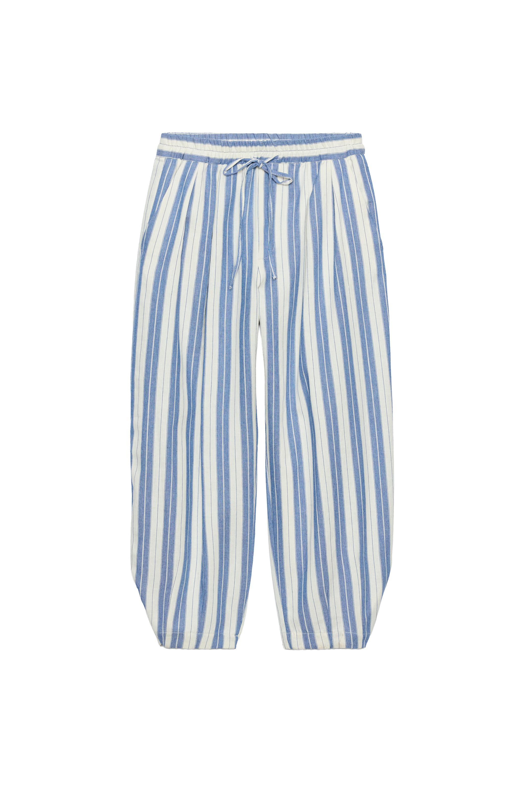ZW COLLECTION STRIPED PAJAMA PANTS - Blue / White | ZARA Canada