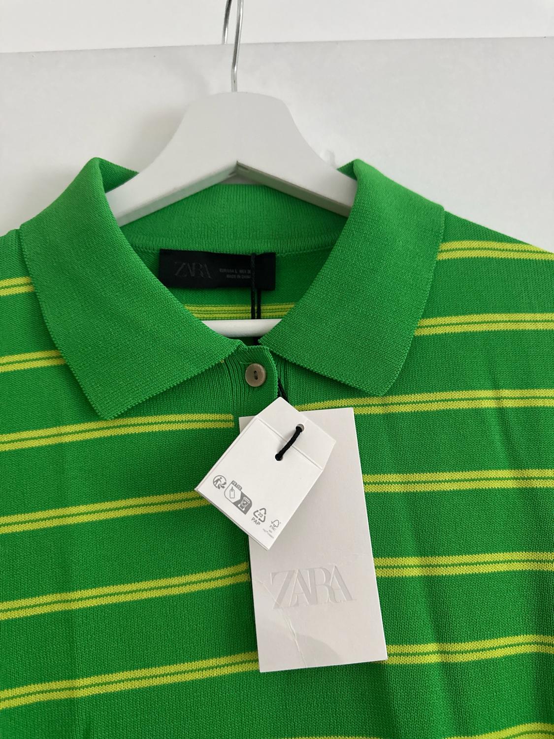 STRIPED SHORT SLEEVE KNIT POLO SHIRT - Image 3