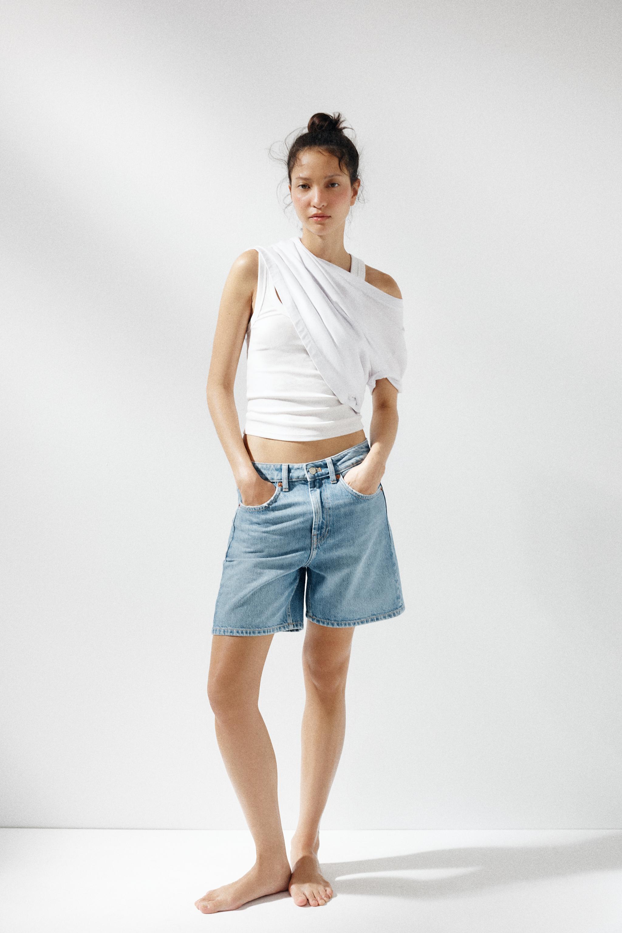 TRF MID-RISE デニム バミューダパンツ - ライトブルー | ZARA