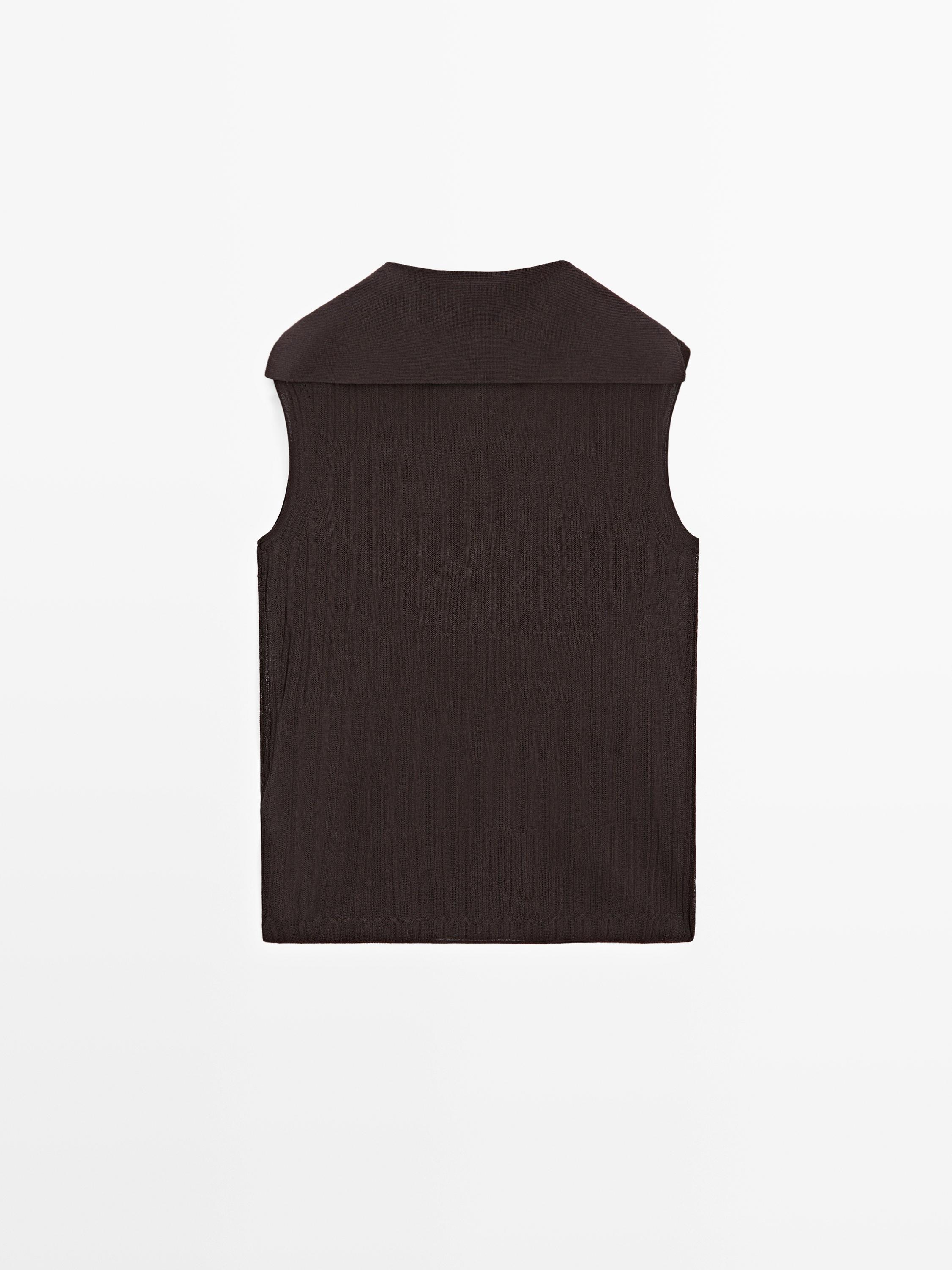 Semi-sheer flowing polo shirt
