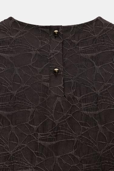 BALLOON PEPLUM TOP - Brown by Zara - Image 7