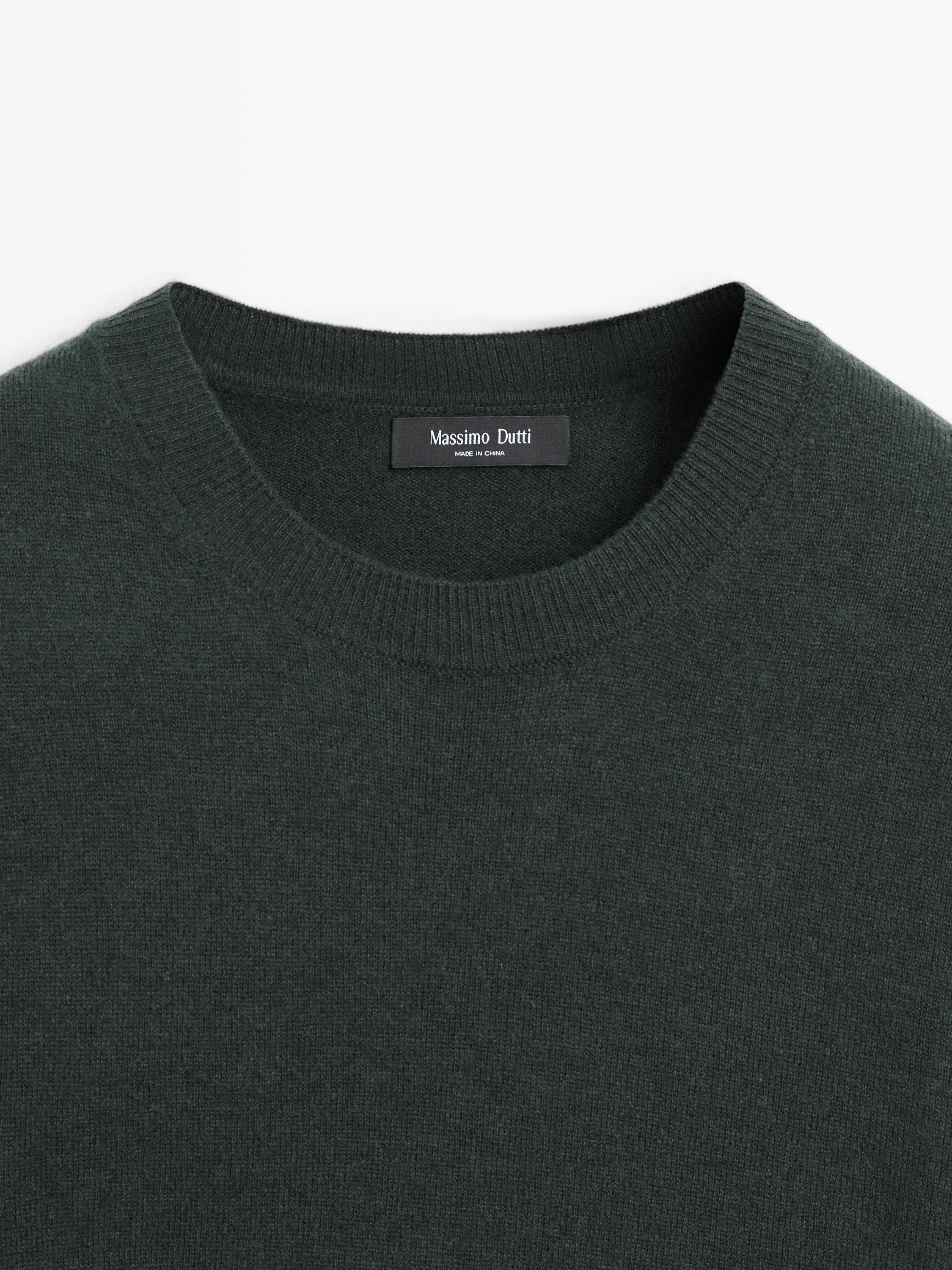 Wool blend crew neck sweater