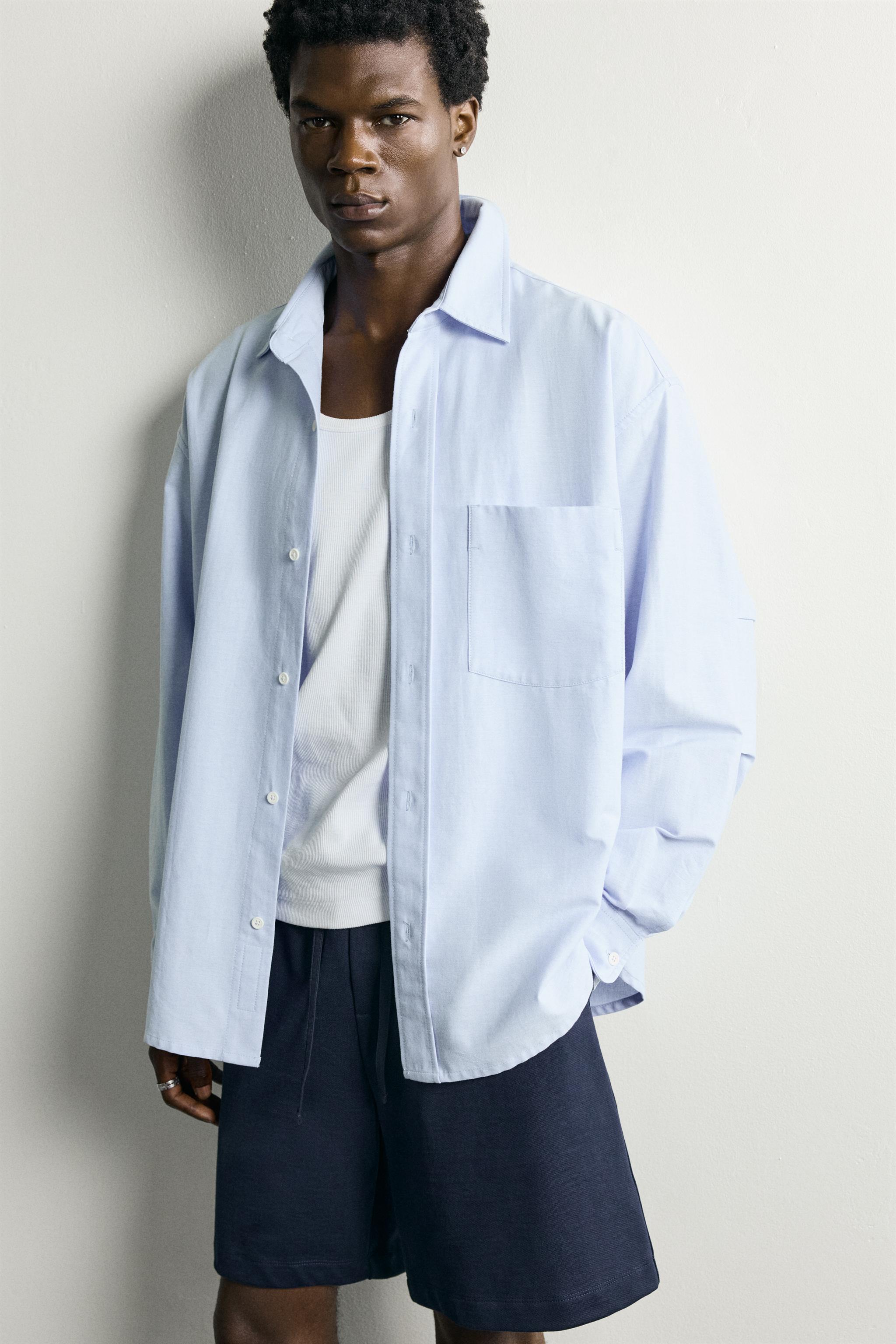 Мужские шорты Zara CONTRAST WAIST JOGGER SHORTS — фото 6