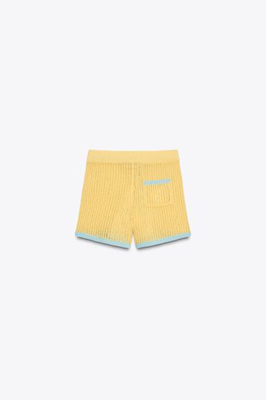 SHORT EN MAILLE - Jaune clair de Zara - Image 6
