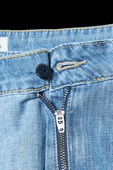 Zara Z1975 DENIM WRAP SKORT - Mid-blue