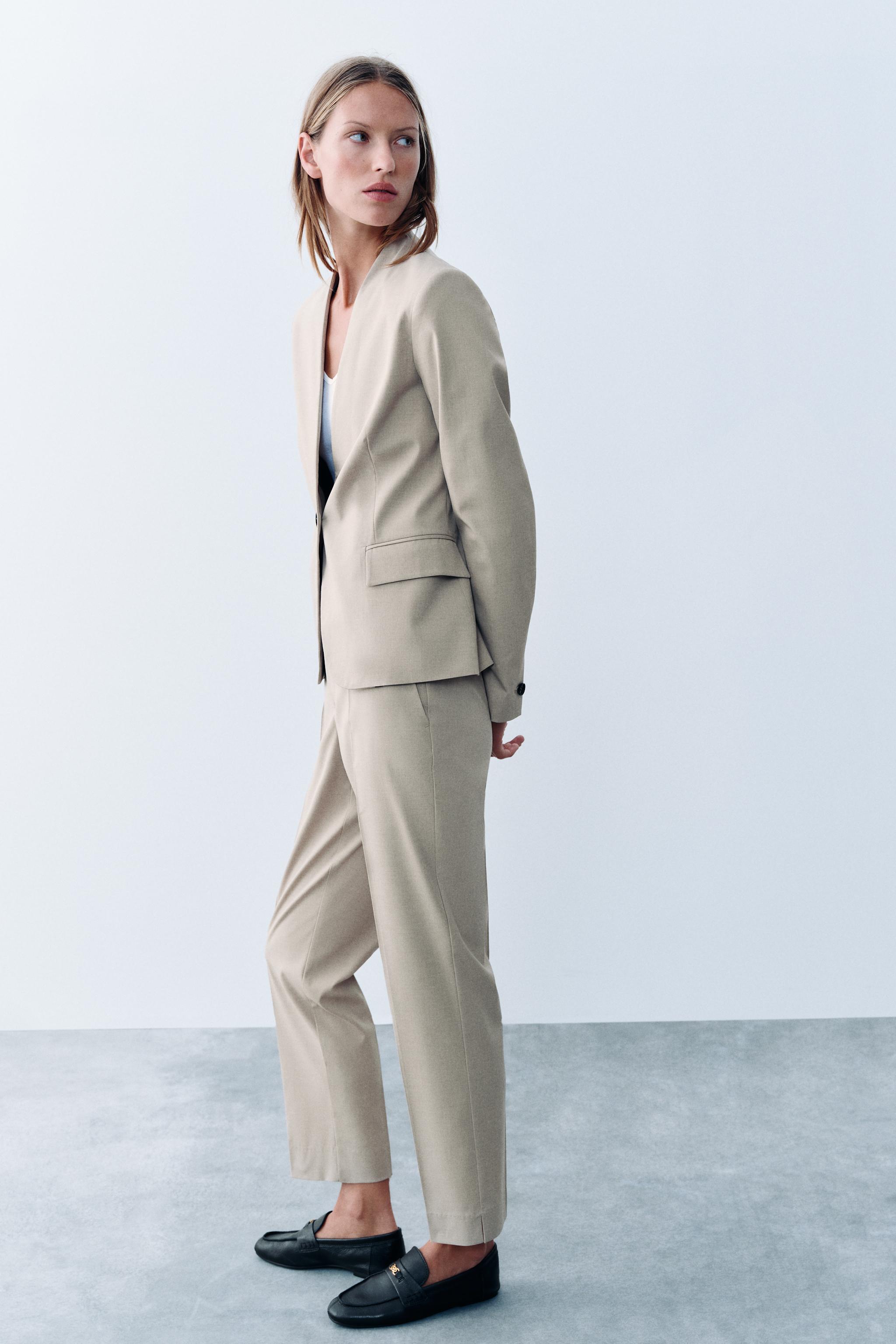 Zara DÜŞÜK BEL CROP FIT PANTOLON görsel 3