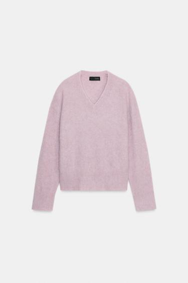 BRUSHED EFFECT KNIT SWEATER - Mauve by Zara