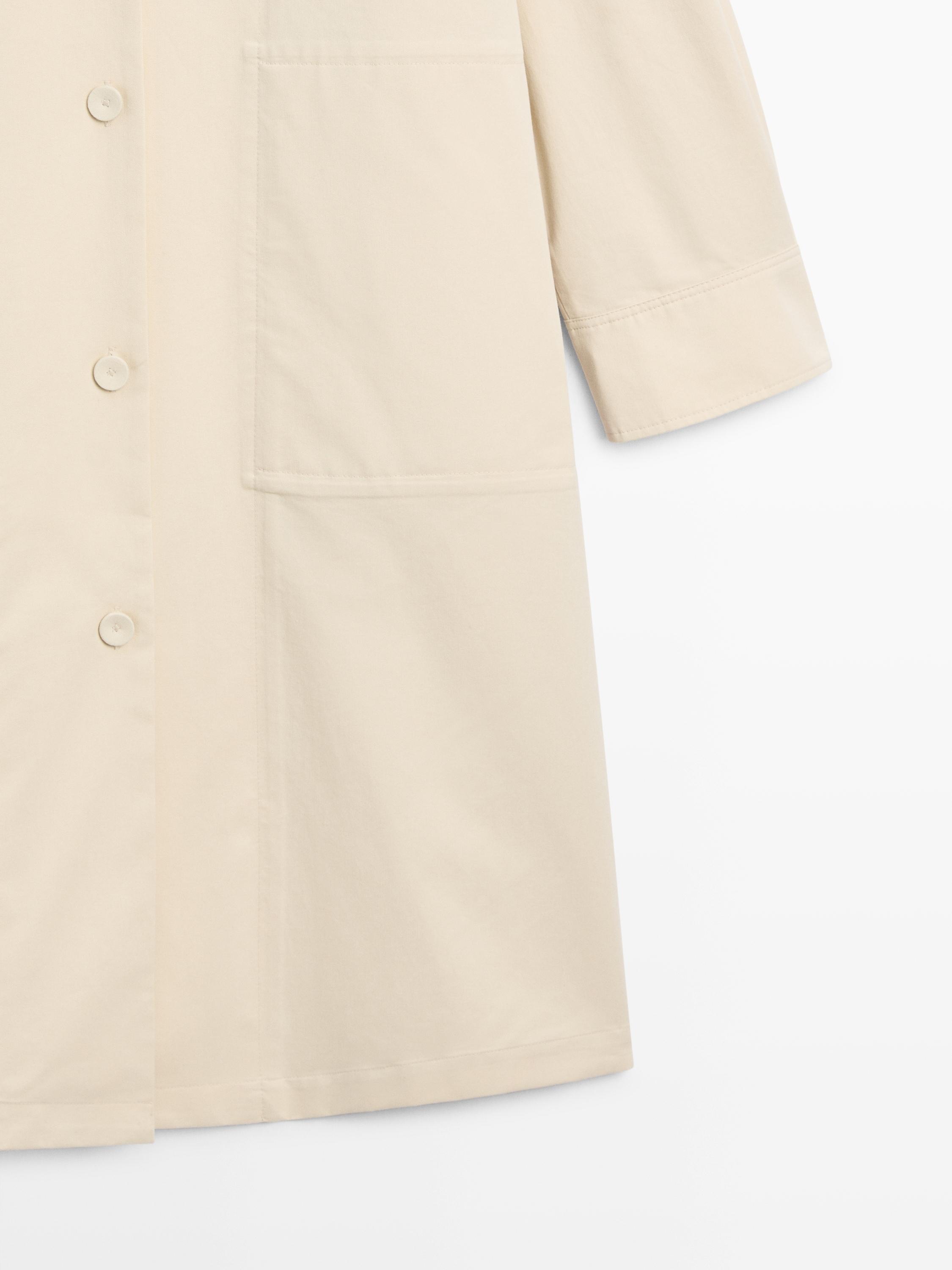Cotton trench coat with roll-up sleeves