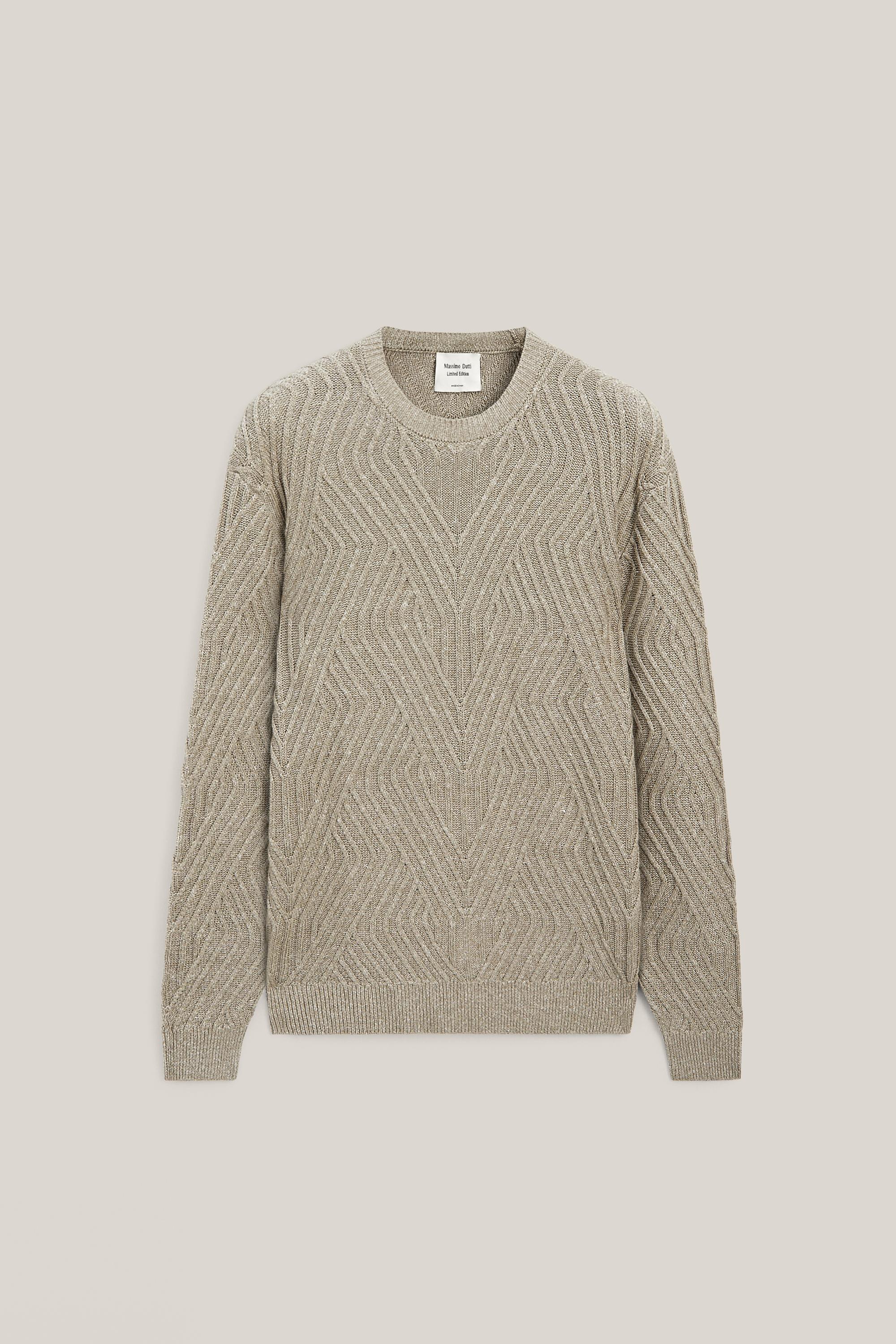 Linen blend Aran knit sweater - LIMITED EDITION