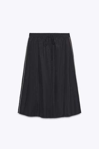 Zara PIPED MIDI SKIRT - Navy blue - Image 0