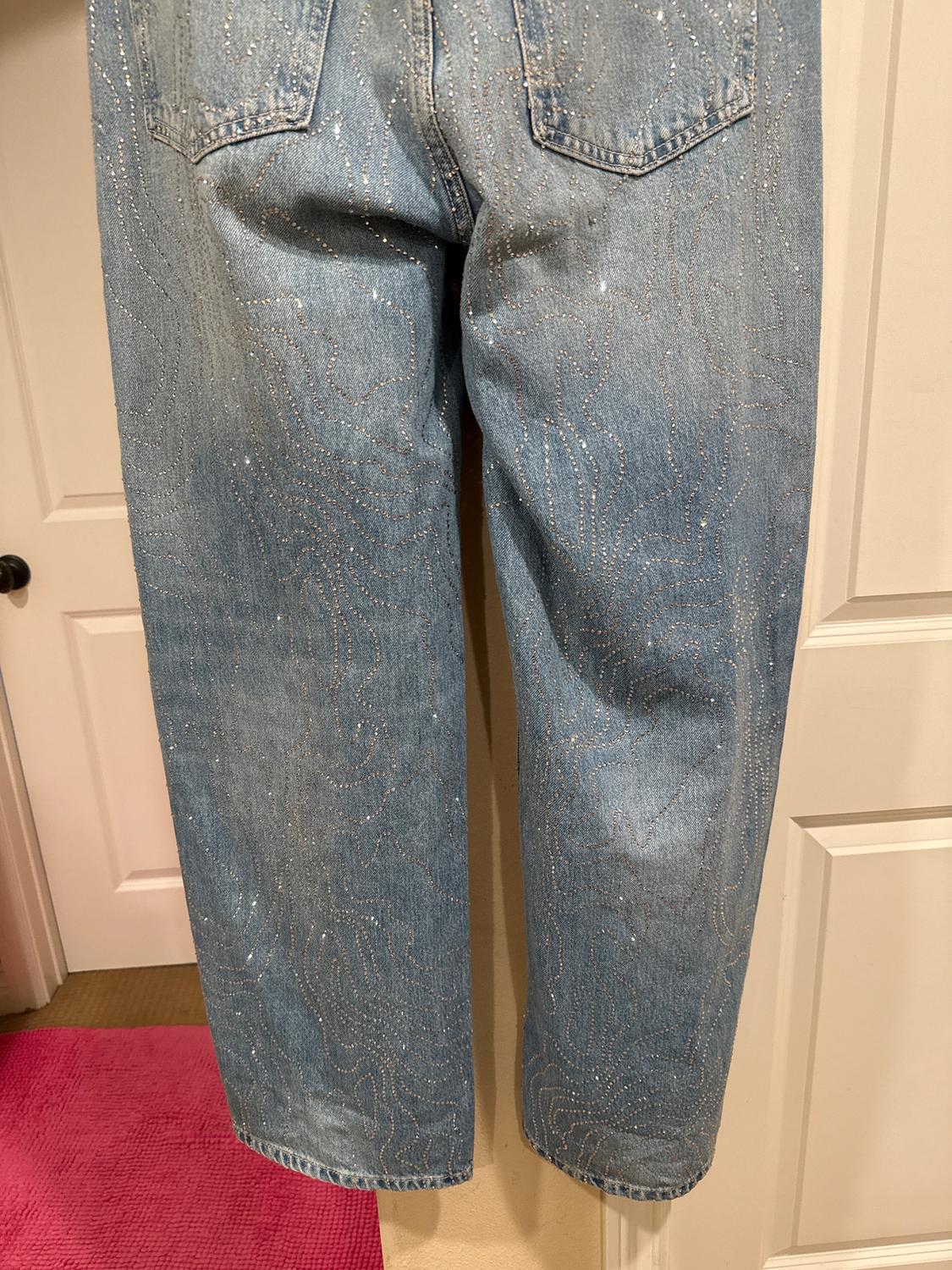 TRF HIGH-WAISTED STRAIGHT SHINY JEANS - Image 5