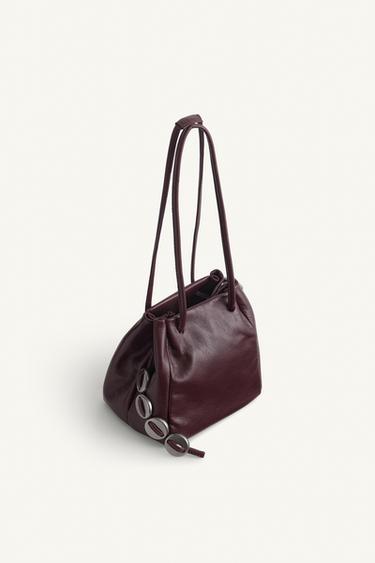 LTHR BCKT BG - Burgundy Red by Zara