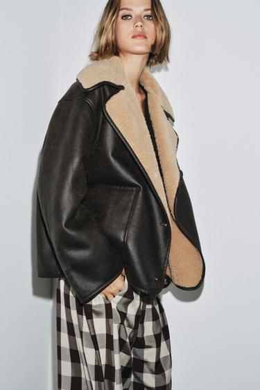 ZW COLLECTION DOUBLE-FACED JACKET - Brown / Ecru by Zara - Image 4