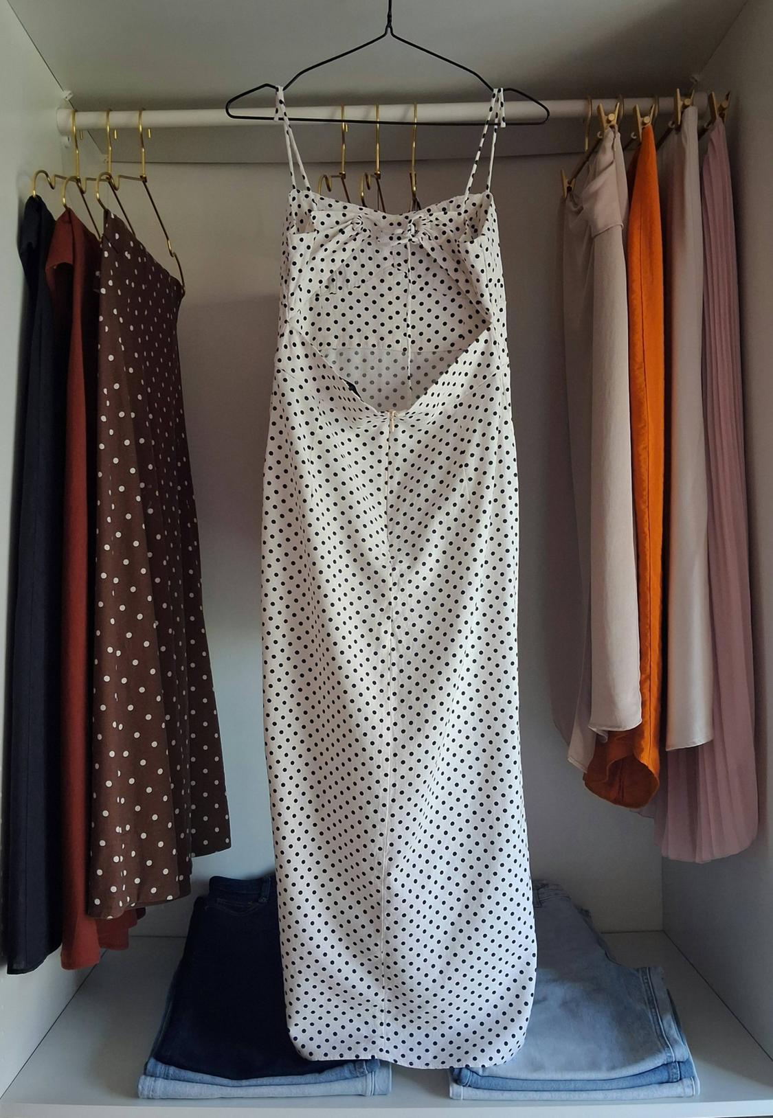 LINEN BLEND POLKA DOT CORSETRY-INSPIRED DRESS - Image 2