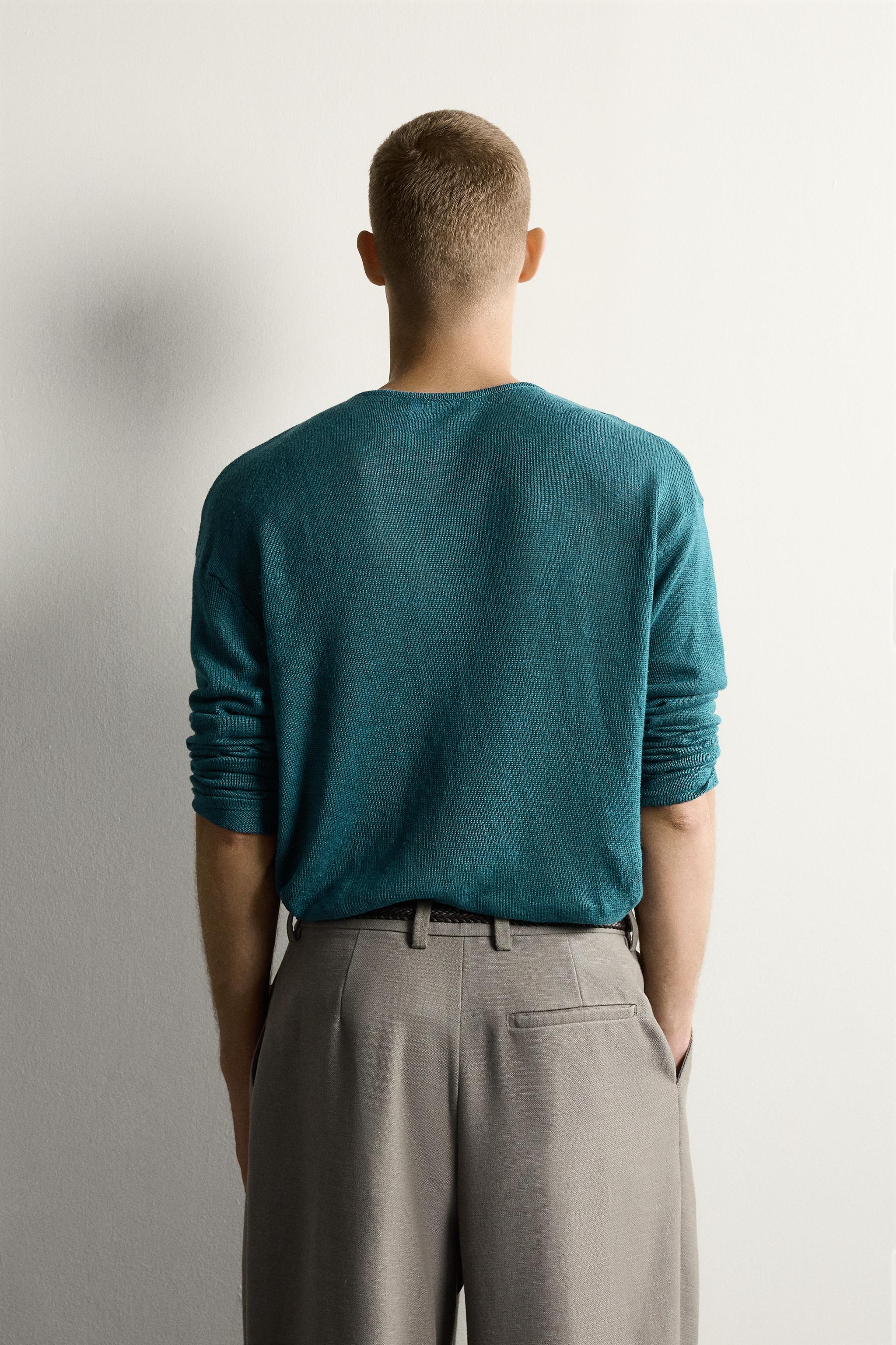 Мужские свитеры Zara 100% HEMP RELAXED FIT SWEATER — фото 3