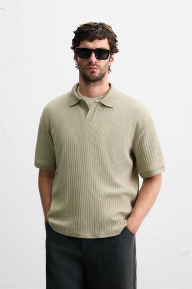 RIB POLO SHIRT - Light green by Zara