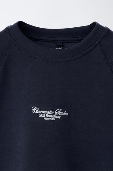 RAISED SLOGAN SWEATSHIRT - Blue by Zara - Image 2