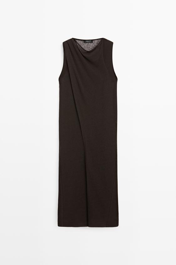 Linen blend crossover dress from Zara - $220