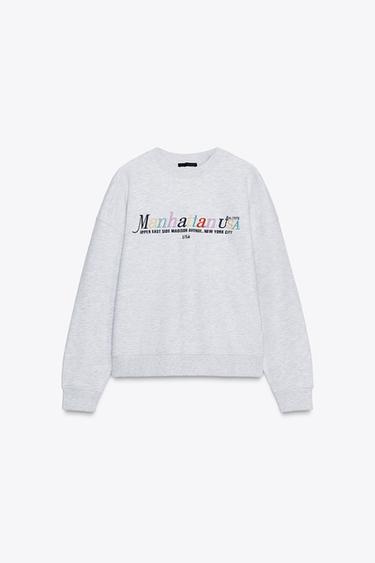 VARSITY-SWEATSHIRT - Grau meliert von Zara