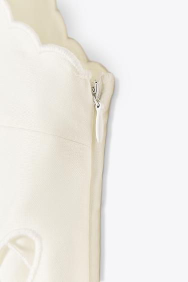 EMBROIDERED LINEN BLEND DRESS ZW COLLECTION - White by Zara - Image 6
